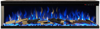 Cheminée électrique à effet de combustion de bois artificiel, verre 3 faces, avec éclairage LED pour l'ambiance et le chauffage