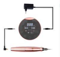 Kit de machine à tatouer portable avec alimentation électrique pour tatouage permanent, miroir rond, kit de machine à tatouer Biomaser P90