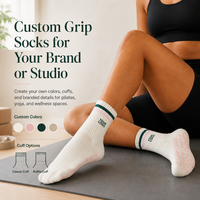 Chaussettes de sport et de yoga à faible MOQ, avec logo personnalisé, antidérapantes, absorbant l'humidité, pour l'entraînement, le yoga et le Pilates pour femmes