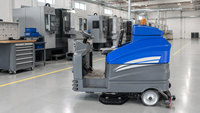 Autolaveuse de sols industrielle pour entrepôts, logistiques et aéroports, 1050 mm, double brosse, réservoir 280L/300L, 36V 200Ah, pour nettoyage de sols époxy