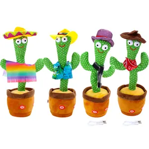 Wholesale Cactus Dancer Speaker Plush Speaking Cactus Plush Doll Toy Dancing Cactus Singing Toy