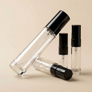 Flacon de parfum mini transparent mat <span class=keywords><strong>en</strong></span> <span class=keywords><strong>verre</strong></span> de 2 ml, 3 ml, 5 ml, 10 ml avec pompe pulvérisatrice fine, échantillon atomiseur sérigraphié dépoli - Product Image 1