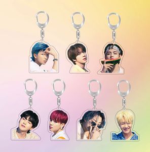 KPOP Idol Bangtan garçons JUNGKOOK V <span class=keywords><strong>JIMIN</strong></span> JIN SUGA RM beurre porte-clés en plastique porte-clés acrylique - Product Image 1