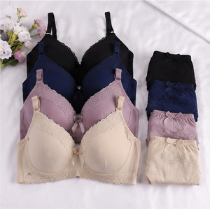 Ensembles soutien-gorge et culotte en dentelle sans armatures, bonnets couvrants, bretelles réglables, couleur unie, pour femme, usage quotidien - Product Image 4