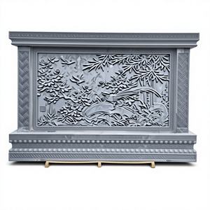 Mur d'ombre en pierre sculptée sur mesure, sculpture en relief artisanale, écran décoratif mural pour entrée de villa, pierre naturelle - Product Image 1