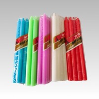 Bougie en bâton colorée Zhongya, vente en gros, emballage personnalisé, bougie en paraffine, marché d'Afrique de l'Ouest