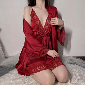 <span class=keywords><strong>Camicia</strong></span> <span class=keywords><strong>da</strong></span> <span class=keywords><strong>Notte</strong></span> di Lusso a Maniche Lunghe con Laccetti in Raso e Pizzo, Vestito Antiscivolo e <span class=keywords><strong>Camicia</strong></span> <span class=keywords><strong>da</strong></span> <span class=keywords><strong>Notte</strong></span> per Donne - Product Image 1