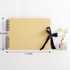 Carnet de scrapbooking A4 à spirale, 80 <span class=keywords><strong>pages</strong></span>, <span class=keywords><strong>album</strong></span> <span class=keywords><strong>photo</strong></span> DIY avec accessoires, papier kraft kaki, livre souvenir, cadeau - Product Image 4