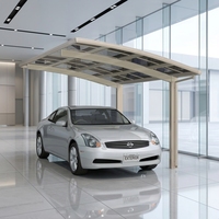 Abri de voiture en alliage d'aluminium avec panneau de toiture en polycarbonate résistant aux UV pour véhicules domestiques