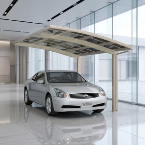 Abri <span class=keywords><strong>de</strong></span> voiture en alliage d'aluminium <span class=keywords><strong>avec</strong></span> panneau <span class=keywords><strong>de</strong></span> toiture en polycarbonate résistant aux UV pour véhicules domestiques - Product Image 3