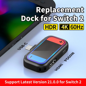 Base de Conexión Portátil para <span class=keywords><strong>Nintendo</strong></span> <span class=keywords><strong>Switch</strong></span> 2, Mini Base de Viaje con Salida HDMI 4K y Carga PD para NS2 a TV/Monitor - Product Image 1