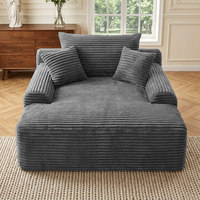 NOUVEAU Fauteuil convertible en chaise longue, moelleux, avec larges accoudoirs et coussins décoratifs, confortable, convertible en canapé-lit et fauteuil de repos sans structure.
