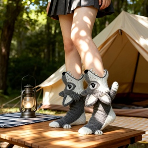 <span class=keywords><strong>Calcetines</strong></span> Divertidos de Lobo 3D, <span class=keywords><strong>Calcetines</strong></span> con Diseño de Mordida de Animal, Ideas Creativas para Regalos de Navidad, <span class=keywords><strong>Calcetines</strong></span> de Ganchillo con Forma de Lobo Gris, Regalo de Cumpleaños - Product Image 3