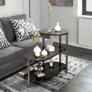 Table basse moderne en bois massif à trois étages, durable, pour salon et hôtel, table d'appoint pour salon, table basse pas chère - Product Image 1