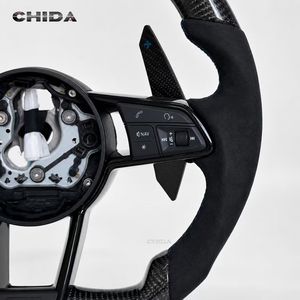 Volant en cuir et fibre de carbone personnalisé populaire, adapté aux modèles <span class=keywords><strong>Audi</strong></span> A1, A3, A4, A5, A6, A7, Q3, Q4, Q5, Q6, Q7, etc. - Product Image 3