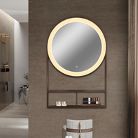 Smart Modern LED Stainless Frame Bathroom Mirror Anti-Fog Dimmable Wall-Mounted Backlit Vanity Mirror with Touch Sensor Switch