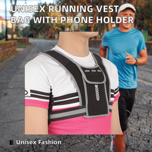 Chaleco Reflectante para Correr con Porta Botella de Agua, Ajustable, con Porta Teléfono para Correr de Noche y Trotar con Seguridad - Product Image 4