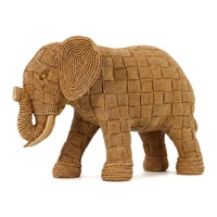 Sculpture d'éléphant décorative en résine imitation rotin, artisanat créatif pour la décoration intérieure, design original pour salon et bureau