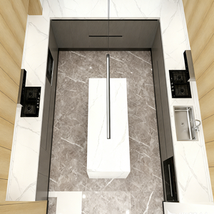 Système d'armoires de cuisine sur mesure avec des matériaux de qualité supérieure, <span class=keywords><strong>action</strong></span> de <span class=keywords><strong>tiroir</strong></span> fluide, disposition modulaire et style élégant en <span class=keywords><strong>bois</strong></span> grainé - Product Image 3