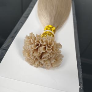 Extensiones de Cabello de Queratina Italiana con Punta Plana en U al por Mayor, Cabello Ruso Premium de Doble Trama con Punta Plana en U, Cabello Humano de Lujo con Punta I - Product Image 1