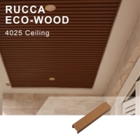 Plafonds en composite bois WPC de conception moderne Rucca, panneaux en PVC à bon prix pour la décoration intérieure, bande de 40*25 mm fabriquée en Chine