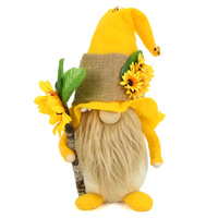 Décoration de Poupée Gnome Abeille du Festival des Abeilles, Poupée Nain Abeille Tournesol, Décoration Rigide Printemps Été Automne