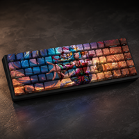 Custom LOL Firecracker Seraphine 68-Key Side-Printed PBT Dye-Sublimation OEM Profile Keycap Set for Mechanical Gaming Keyboard