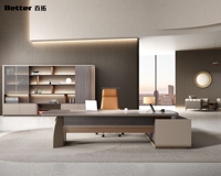 Armoire de classement en bois de luxe contemporaine pour PDG, design moderne avec assemblage facile et caractéristiques durables pour le rangement de bureau