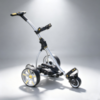 Caddie de golf électrique et télécommandé, facile à utiliser, avec poignée, vitesse manuelle et batterie au lithium ou au plomb sans fil en option