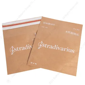 Fully 100% Paper Kraft Paper Handle Envelope Kraft Bag Recyclable Material for Clothes Packing Bag