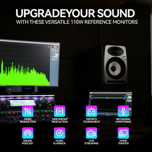 Pure M6 Studio Monitor <strong>Speakers</strong> <strong>Professional</strong> with Class AB Amplifier, Balanced Inputs for Music Production - Product Image 5