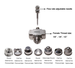 Phun sương nước có thể điều chỉnh tốc độ dòng chảy áp lực không khí phun vòi phun - Product Image 6