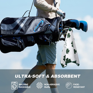 Serviette de golf magnétique à prix d'usine, serviette de golf personnalisée avec clip, serviette de golf imprimée avec aimant - Product Image 4