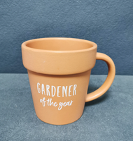 Pot à fleurs en céramique écologique personnalisé avec logo créatif pour la maison et le jardin, pot en argile pour plantes, mug en terre cuite