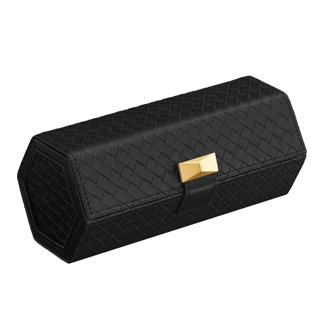 SONGMICS HOME Custom 3 Slot Storage Gift Box Watch Roll Box Protective Hexagon Shape Luxury Travel Case for Men