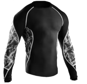 Vêtements de sport fitness Rash Guards sublimés sur mesure <span class=keywords><strong>Mma</strong></span> Bjj manches longues pour homme - Product Image 4