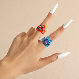 Go Party Creative Cartoon Pumpkin Ghost Halloween Finger <strong>Rings</strong> Candy Color Funny Skeleton Snail <strong>Frog</strong> Acrylic Resin <strong>Rings</strong> - Product Image 2
