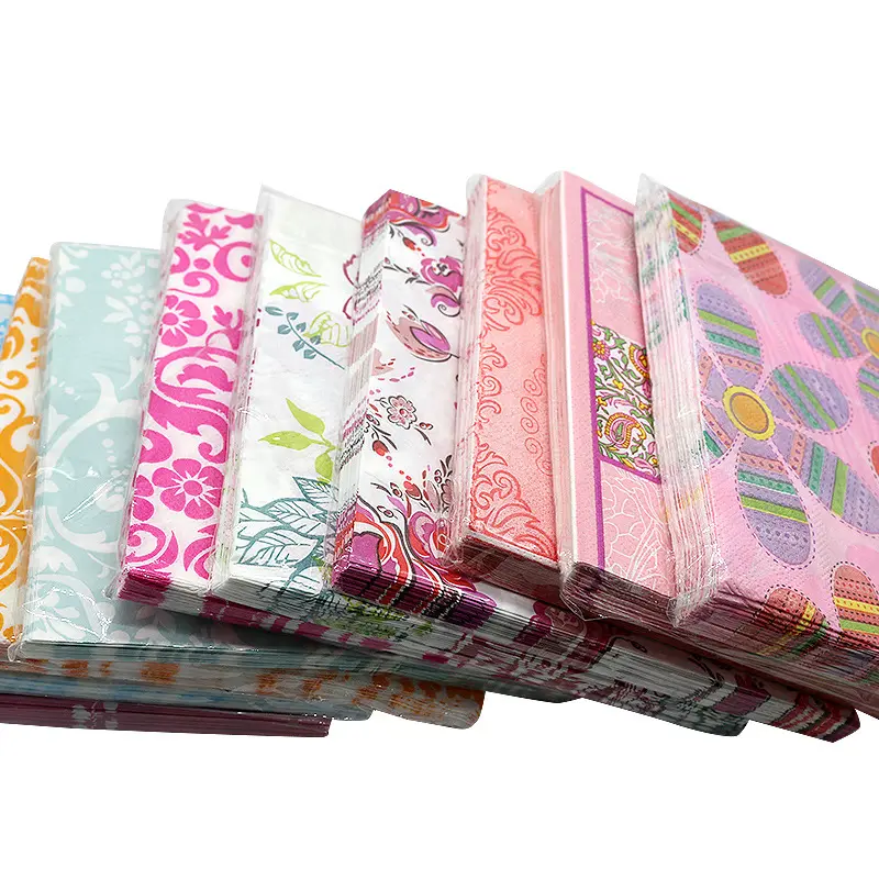 Manufacturer Wholesale Disposable Napkins Colorful Printed Napkins Square Folding Paper Napkins & Serviettes