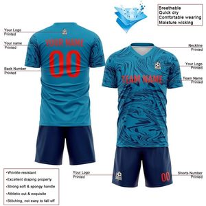 Camiseta de Fútbol Personalizada Unisex para Adultos, Cuello en V, Sublimada, Absorbe la Humedad, Nombre del Equipo, Número, Logotipo, 100% Poliéster, Manga Corta - Product Image 4