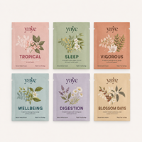 Sachets d'emballage personnalisés en papier kraft de qualité alimentaire pour thé, imprimés, résistants à l'humidité, avec fermeture éclair, pour thé aux herbes/fleurs/plats