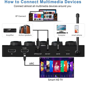 Mikrofon Karaoke mikser ev sineması Karaoke kablosuz mikrofon sistemi desteği akıllı TV ses çubuğu ses Hifi amplifikatör hoparlör - Product Image 5