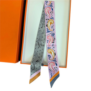 Toptan lüks dimi ipek kurdela atkılar çanta kolu kadınlar için tasarımcı at şerit ipek saç eşarp - Product Image 3