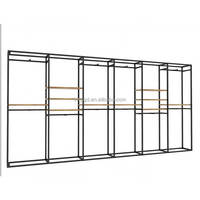 Présentoir de vêtements en métal moderne Pop Étagère de vêtements de style au sol pour boutique magasin de vêtements supermarché usine de bois vente au détail
