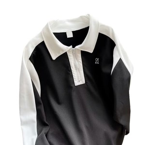 Supporto per la personalizzazione di un articolo con blocco colore sportivo a maniche lunghe <span class=keywords><strong>Polo</strong></span> da uomo ampio Set di due pezzi di marca alla moda - Product Image 6