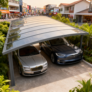 प्रीमियम एल्यूमीनियम डबल कार्पोर्ट कार पार्किंग की छत भारी-शुल्क प्रबलित फ्रेम मल्टी-वाहन आवासीय पार्किंग - Product Image 3