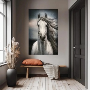 Arte Mural de Animales Realistas en Tono Neutro, Arte Decorativo Texturizado en 3D sobre Lienzo, Decoración del Hogar, Pintura al Óleo para Interiores - Product Image 5