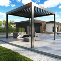 Gazebo de plage en aluminium avec éclairage LED - Structure extérieure durable, imperméable, résistante au vent, anti-UV, écologique, résistante aux rongeurs et à la décomposition