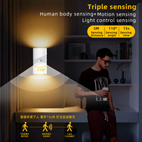 Lampe de nuit moderne à LED rechargeable, 3 CCT, à intensité variable |   Lampe murale à détecteur de mouvement, fixation magnétique, éclairage de sécurité pour chambre et couloir, CE