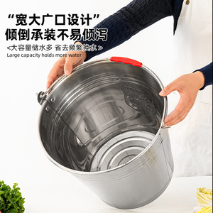 Stainless Steel Bucket 304 Food Grade 12L With Handle For Camping And Kitchen Use - Product Image 5