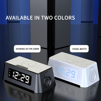 Station de charge rapide 4 en 1 10W, sans fil Qi, réveil multifonctions, chargeur rapide